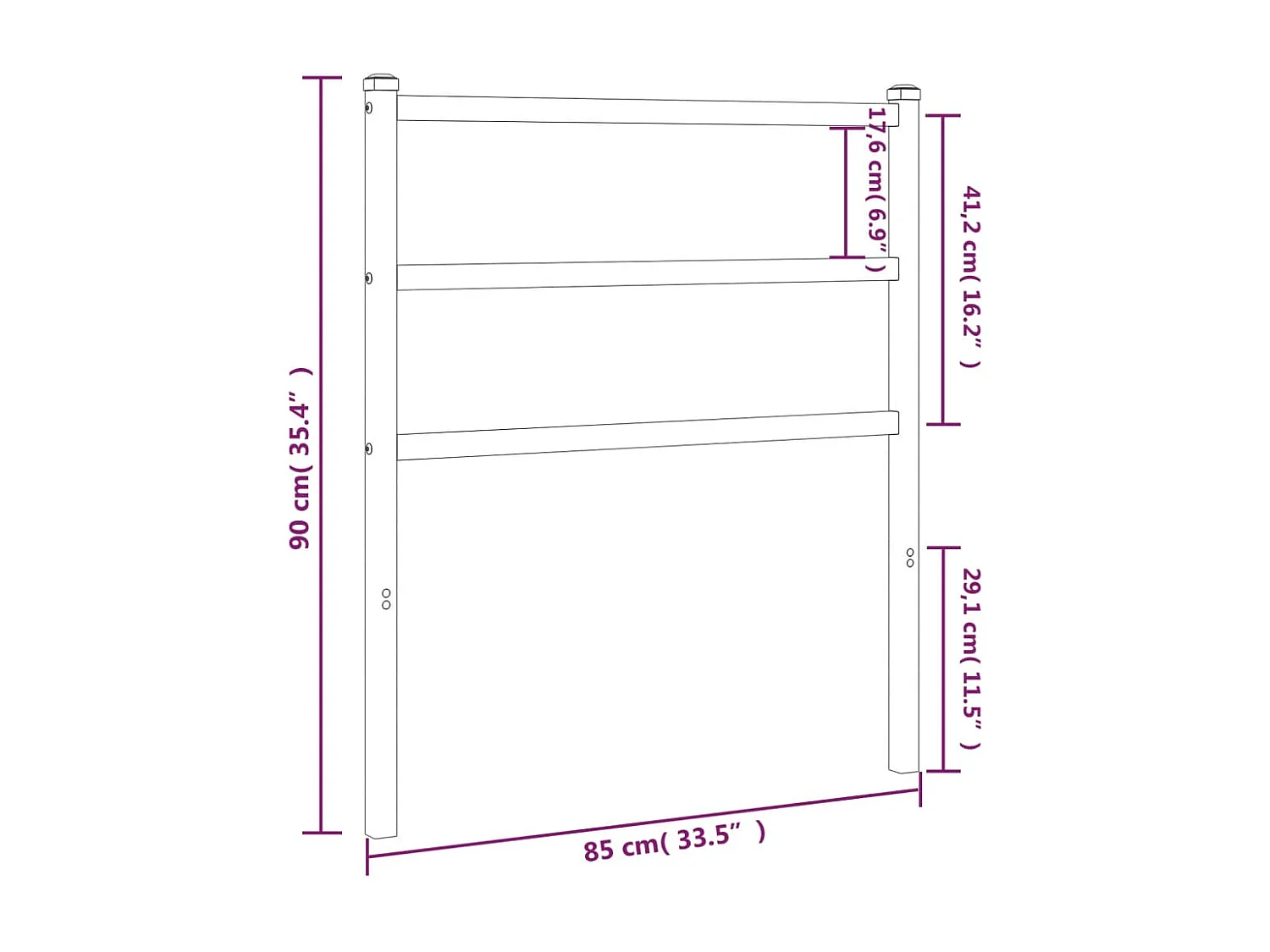 Mueble cabecero | Cabezal de cama | Cabecero de metal blanco 80 cm