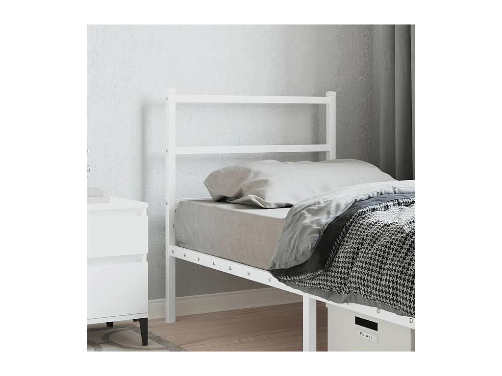 Tête de Lit | Panneau de tête pour lit Moderne métal blanc 80 cm