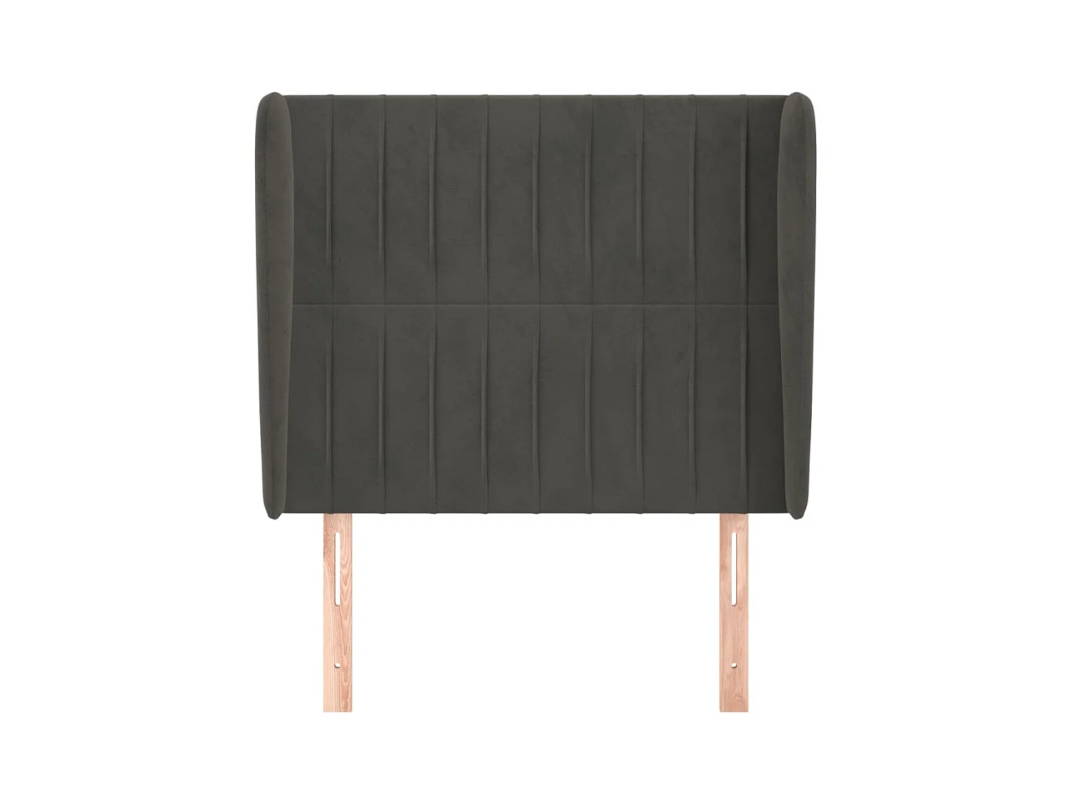 Tête de Lit | Panneau de tête pour lit Moderne avec oreilles Gris foncé 103x23x118/128 cm Velours
