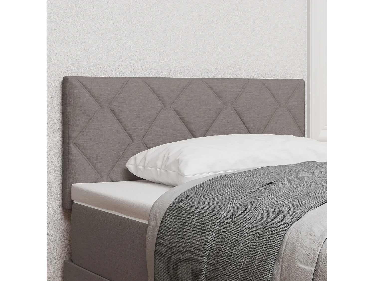Tête de Lit | Panneau de tête pour lit Moderne en Tissu Geometric Manuel Taupe 90 cm tissu