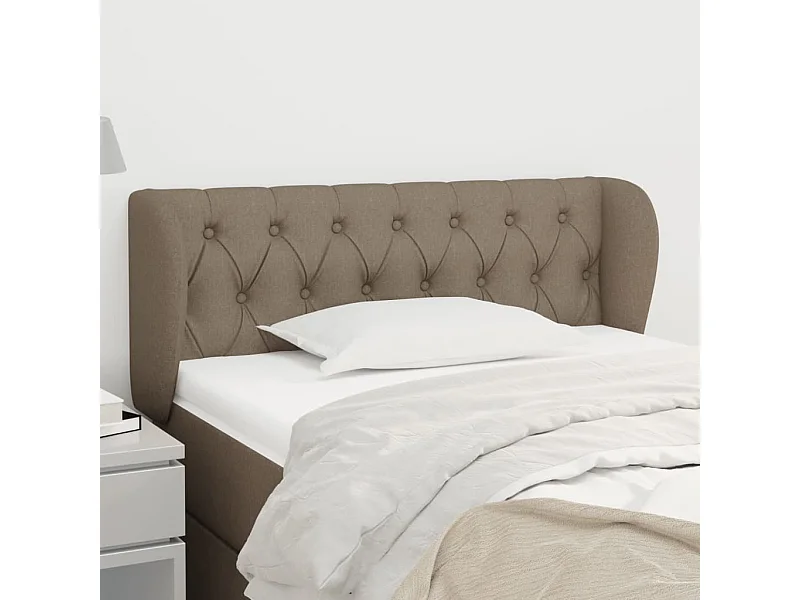 Tête de Lit | Panneau de tête pour lit Moderne avec oreilles Taupe 103x23x78/88 cm Tissu
