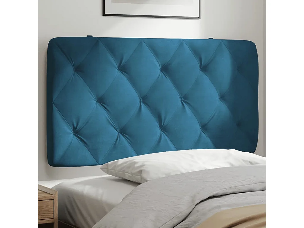 Hoofdbord | Hoofdbordkussen 100 cm fluweel blauw