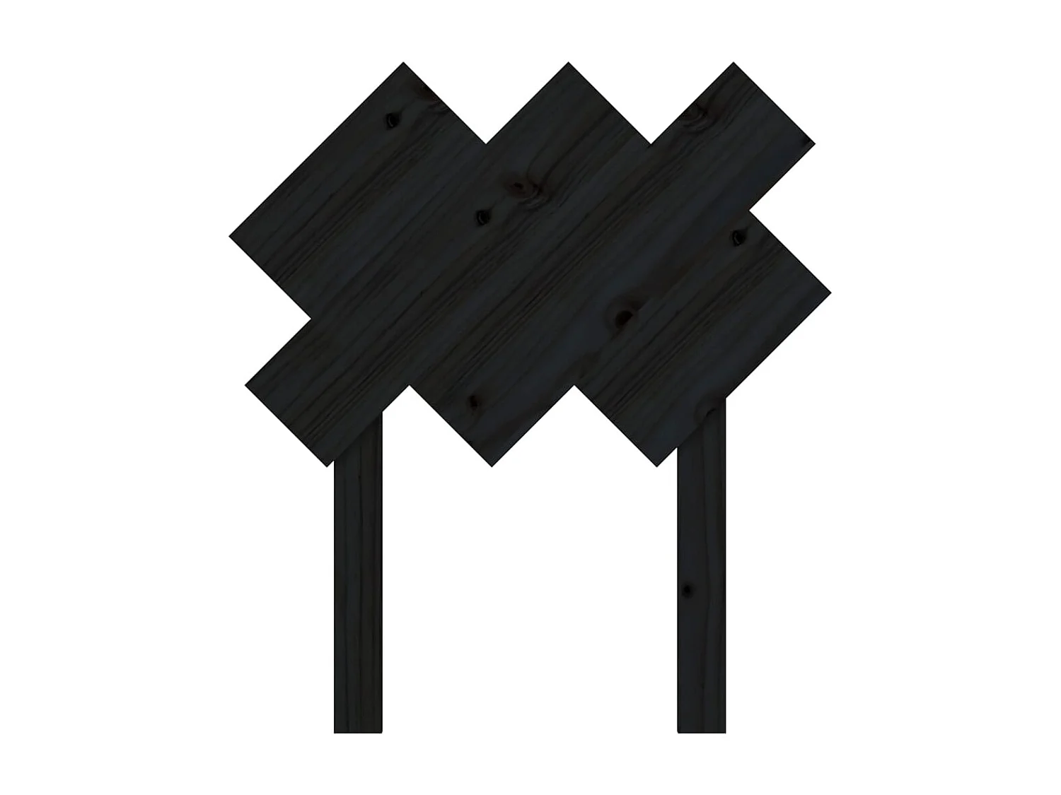 Tête de Lit | Panneau de tête pour lit Moderne Noir 72,5x3x81 cm Bois massif de pin