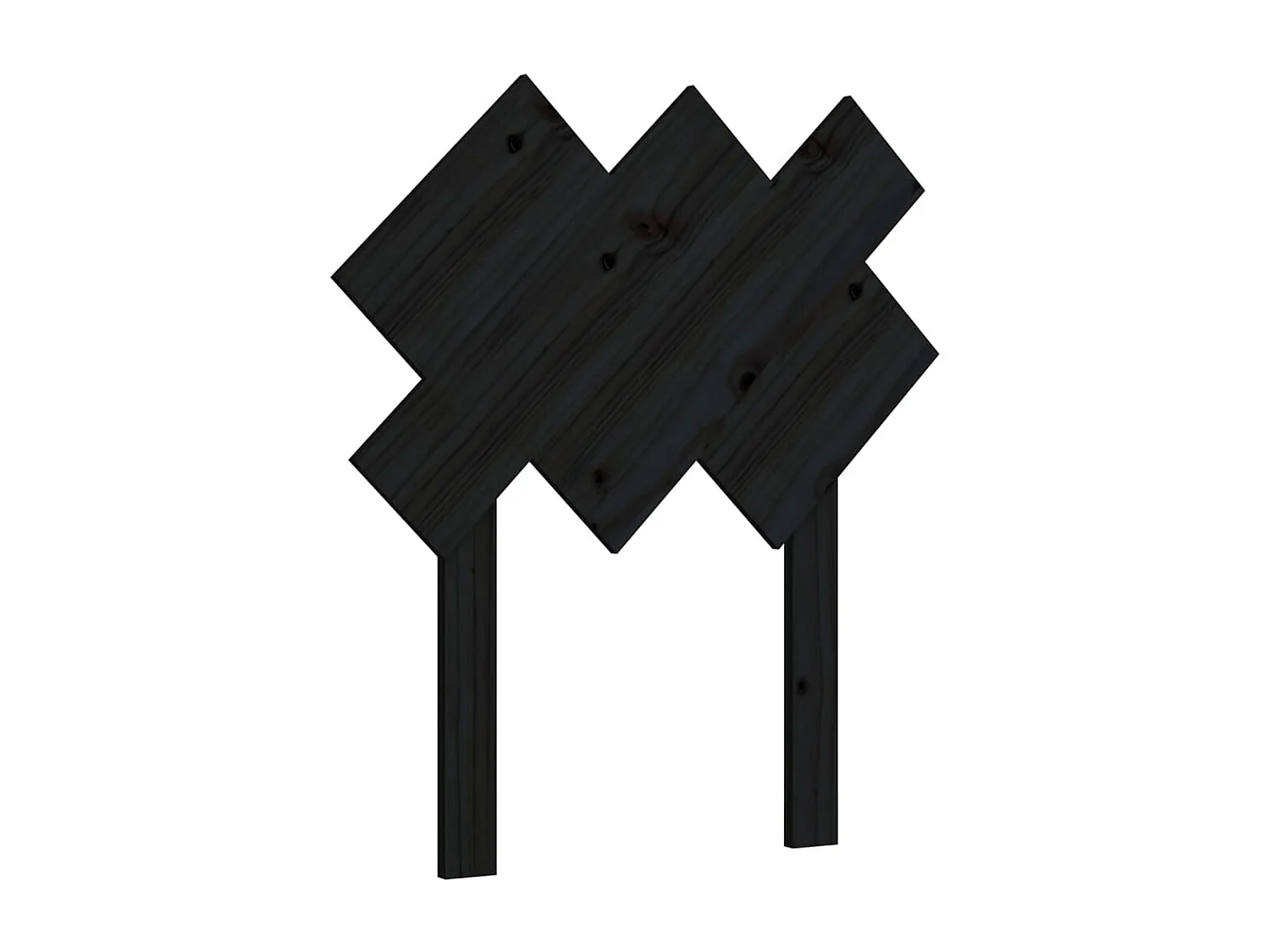 Tête de Lit | Panneau de tête pour lit Moderne Noir 72,5x3x81 cm Bois massif de pin
