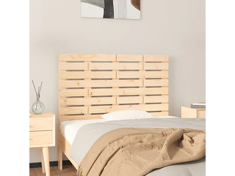 Cabecero de Cama | Cabezal de cama | Mueble de cabecero de pared madera maciza de pino 81x3x63 cm