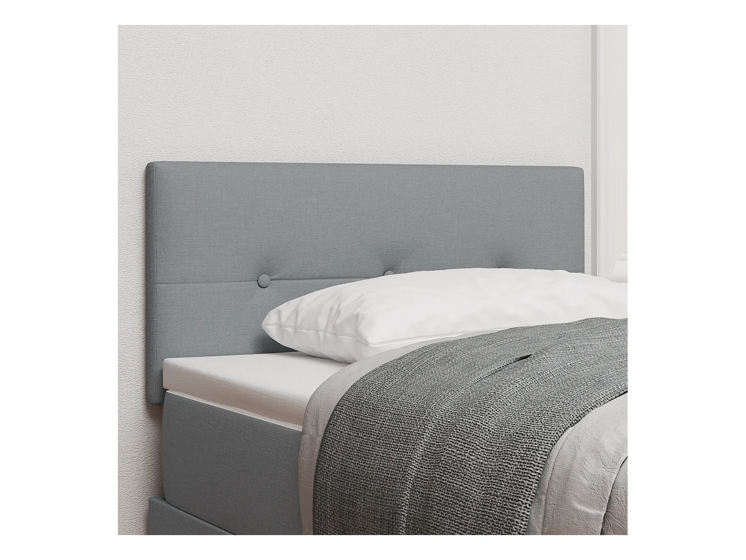 Cabecero | Cabezal de Cama | Mueble cabecero con cabecera Manual Gris claro 90 cm tela