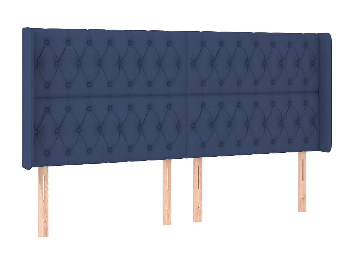 Tête de Lit | Panneau de tête pour lit Moderne à LED Bleu 203x16x118/128 cm Tissu