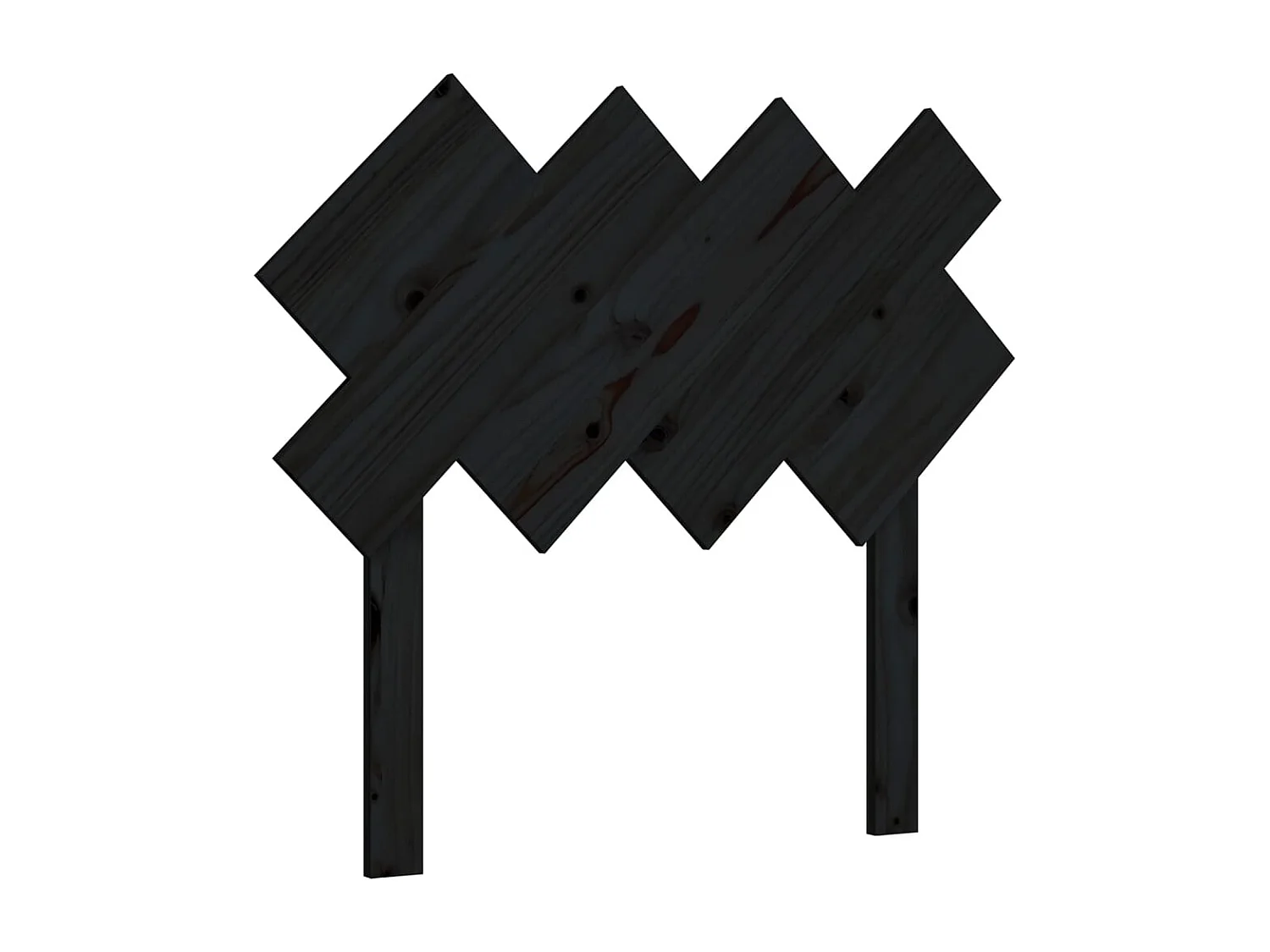 Tête de Lit | Panneau de tête pour lit Moderne Noir 92x3x81 cm Bois massif de pin