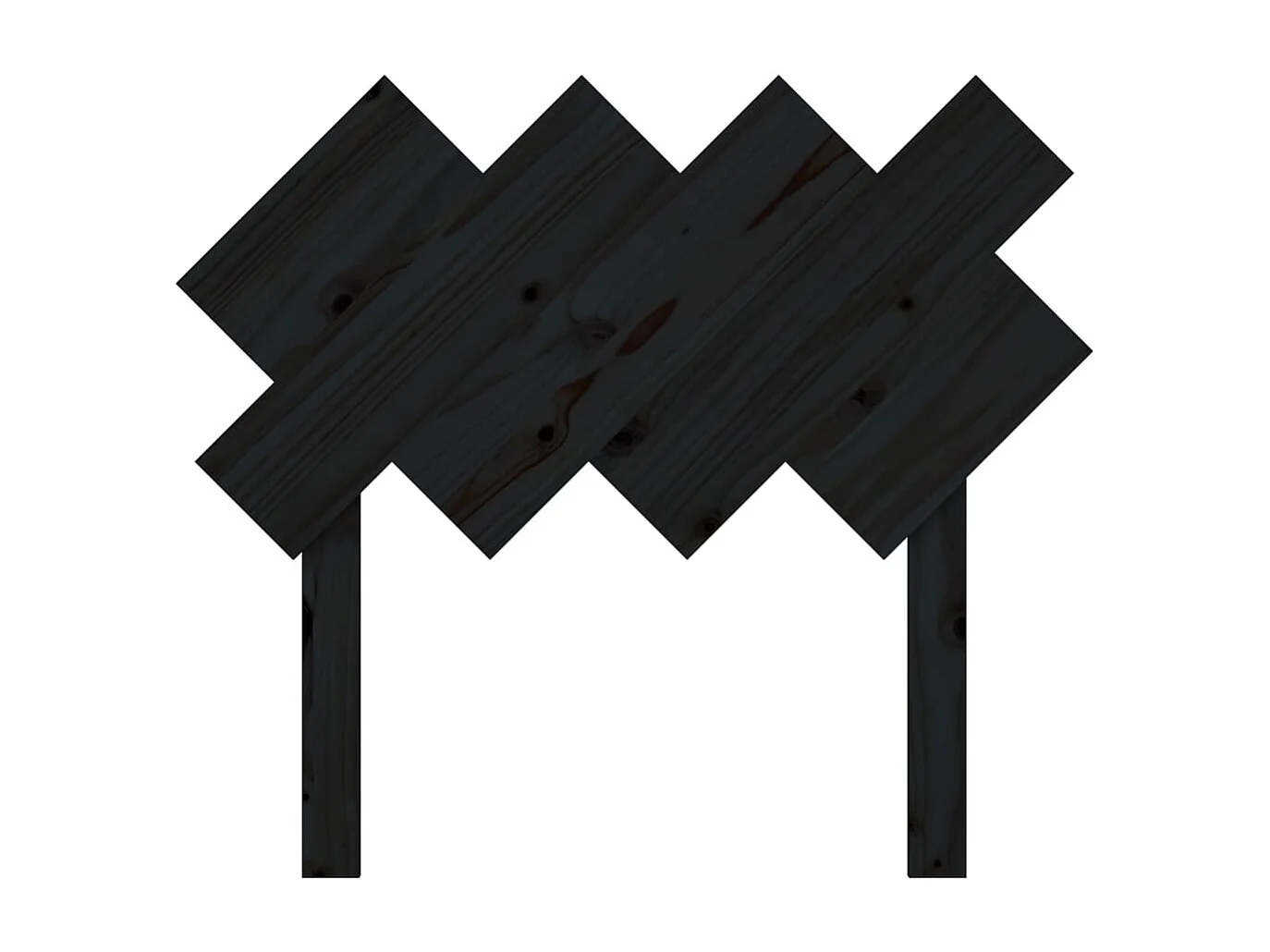 Tête de Lit | Panneau de tête pour lit Moderne Noir 92x3x81 cm Bois massif de pin