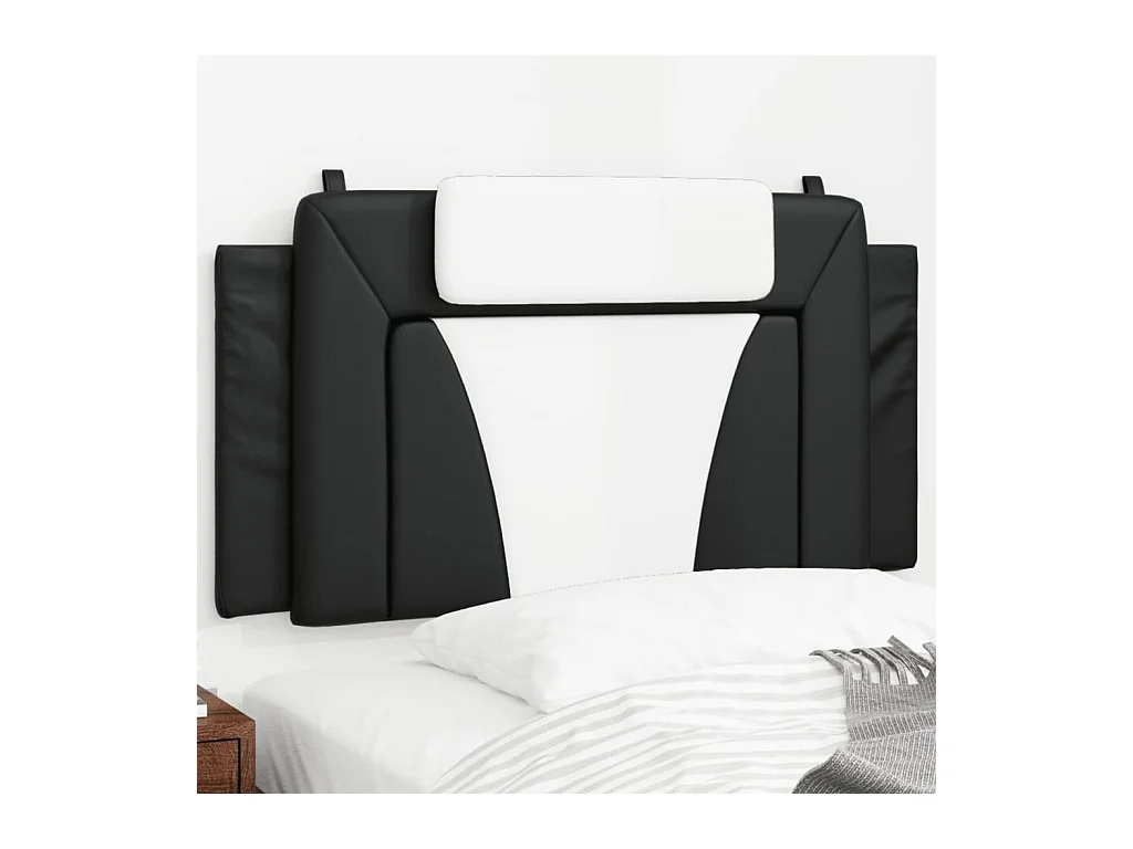 Tête de lit | Coussin de tête de lit | Tête de lit décoratif noir et blanc 100 cm similicuir