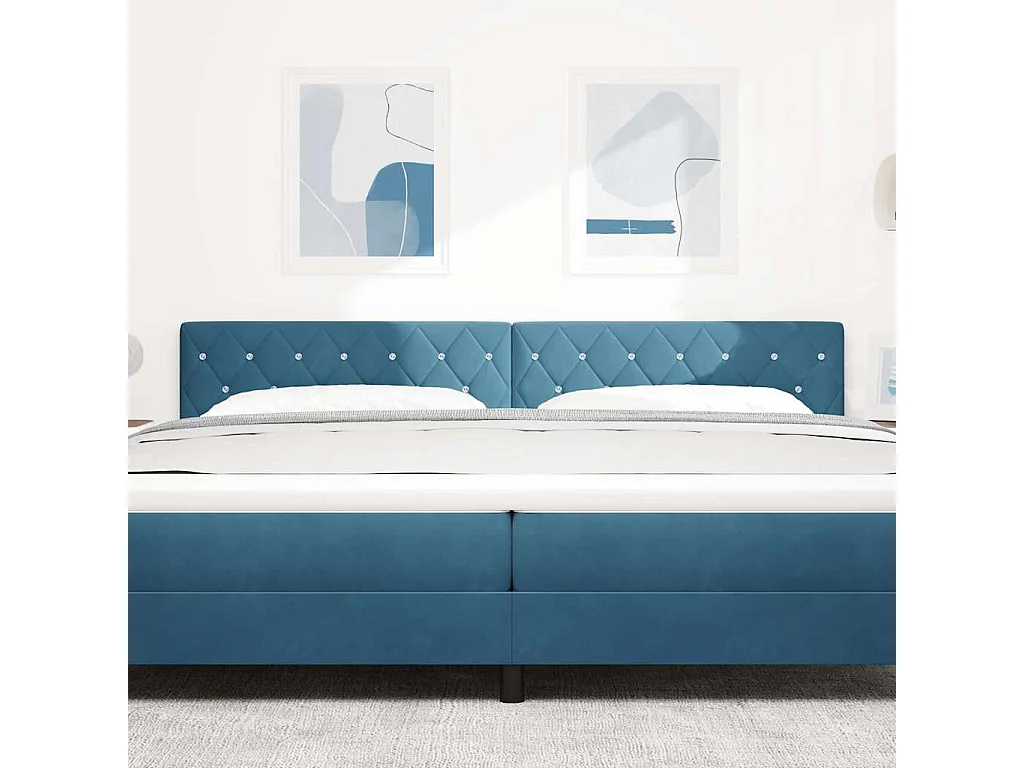 Mueble cabecero | Cabezal de cama | Cabecero de Terciopelo Argyle Azul oscuro 200 cm Terciopelo