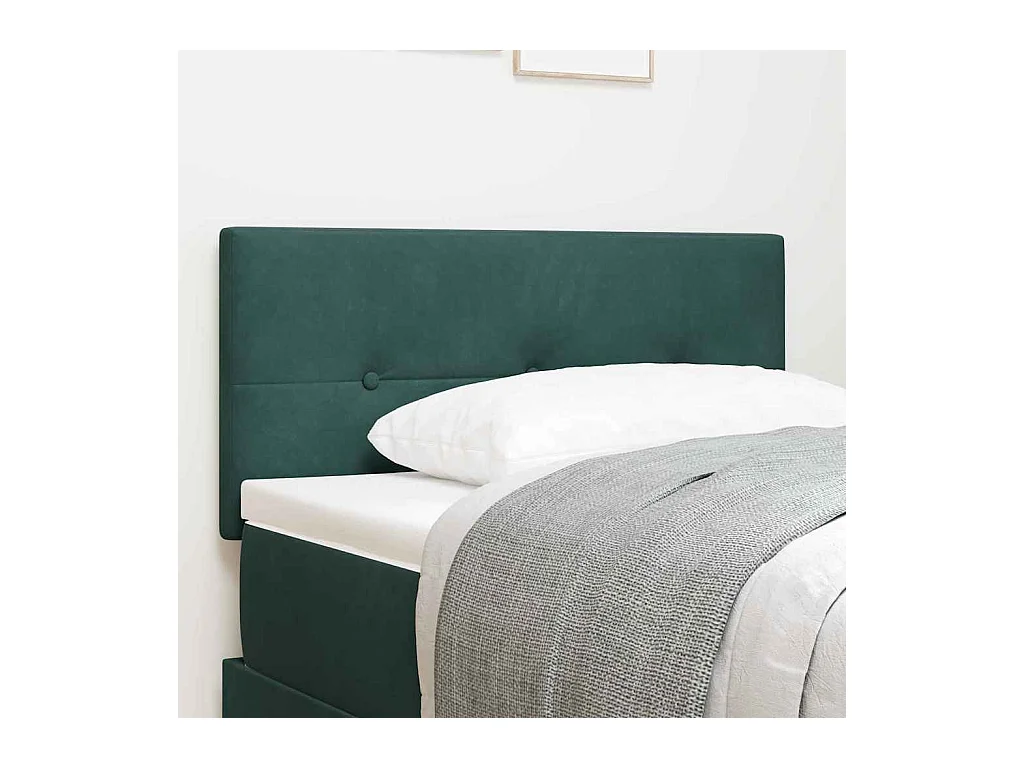 Cabecero | Cabezal de Cama | Mueble cabecero con luces de tiras LED Verde 100 cm Terciopelo