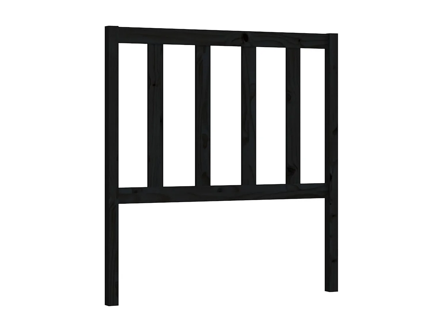 Tête de Lit | Panneau de tête pour lit Moderne Noir 96x4x100 cm Bois massif de pin