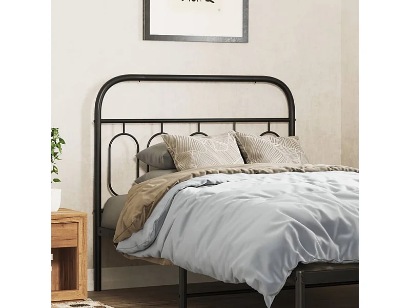 Mueble cabecero | Cabezal de cama | Cabecero de metal negro 107 cm