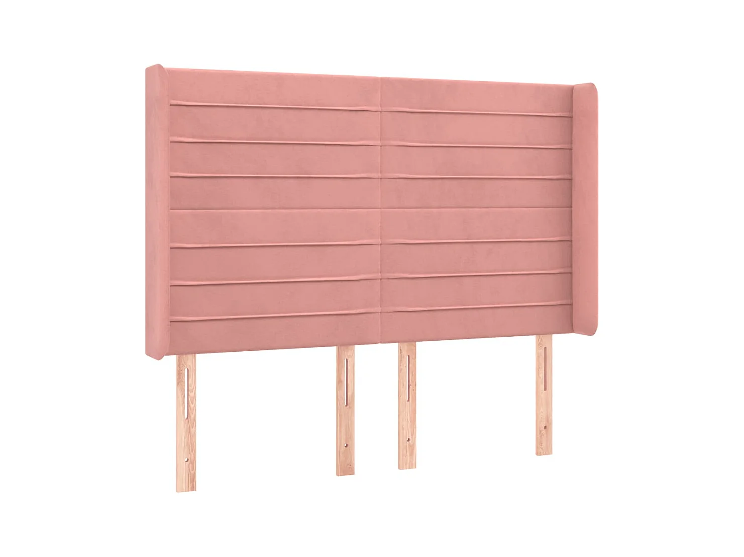 Tête de Lit | Panneau de tête pour lit Moderne à LED Rose 147x16x118/128 cm Velours