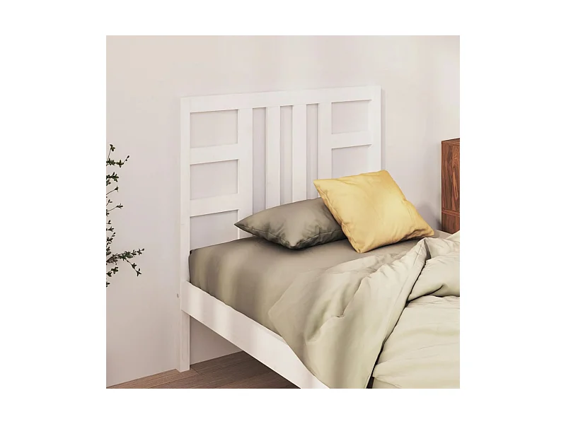 Cabecero de Cama | Cabezal de cama | Mueble de cabecero madera maciza de pino blanco 106x4x100 cm