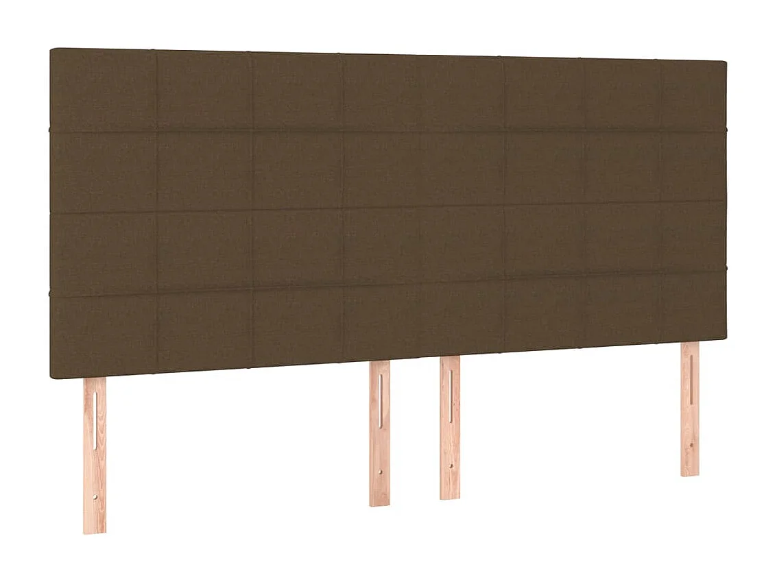 Tête de Lit | Panneau de tête pour lit Moderne à LED Marron foncé 160x5x118/128 cm Tissu