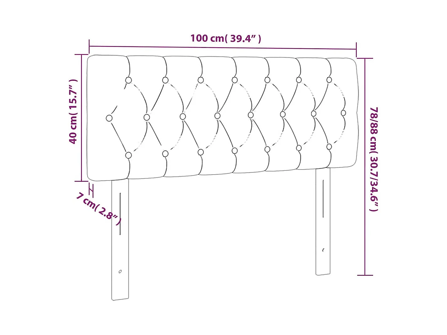Tête de Lit | Panneau de tête pour lit Moderne Gris foncé 100x7x78/88 cm Velours