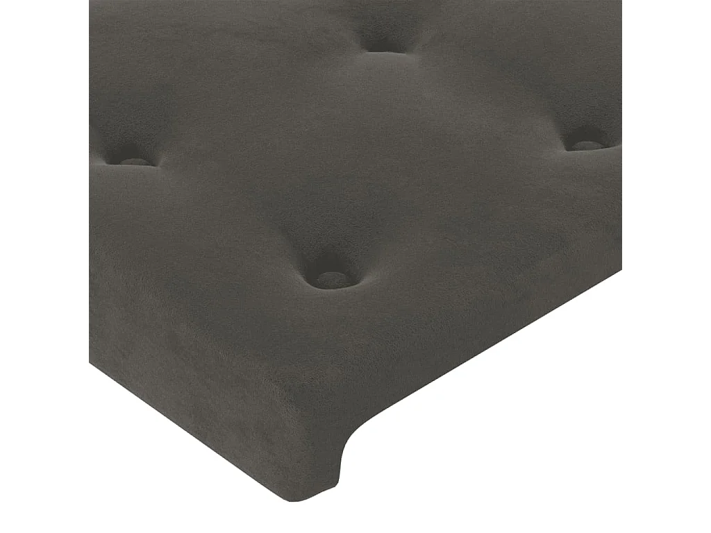 Cabeceros | Cabezal de cama | Mueble de cabecero 4 unidades de terciopelo gris oscuro 100x5x78/88 cm