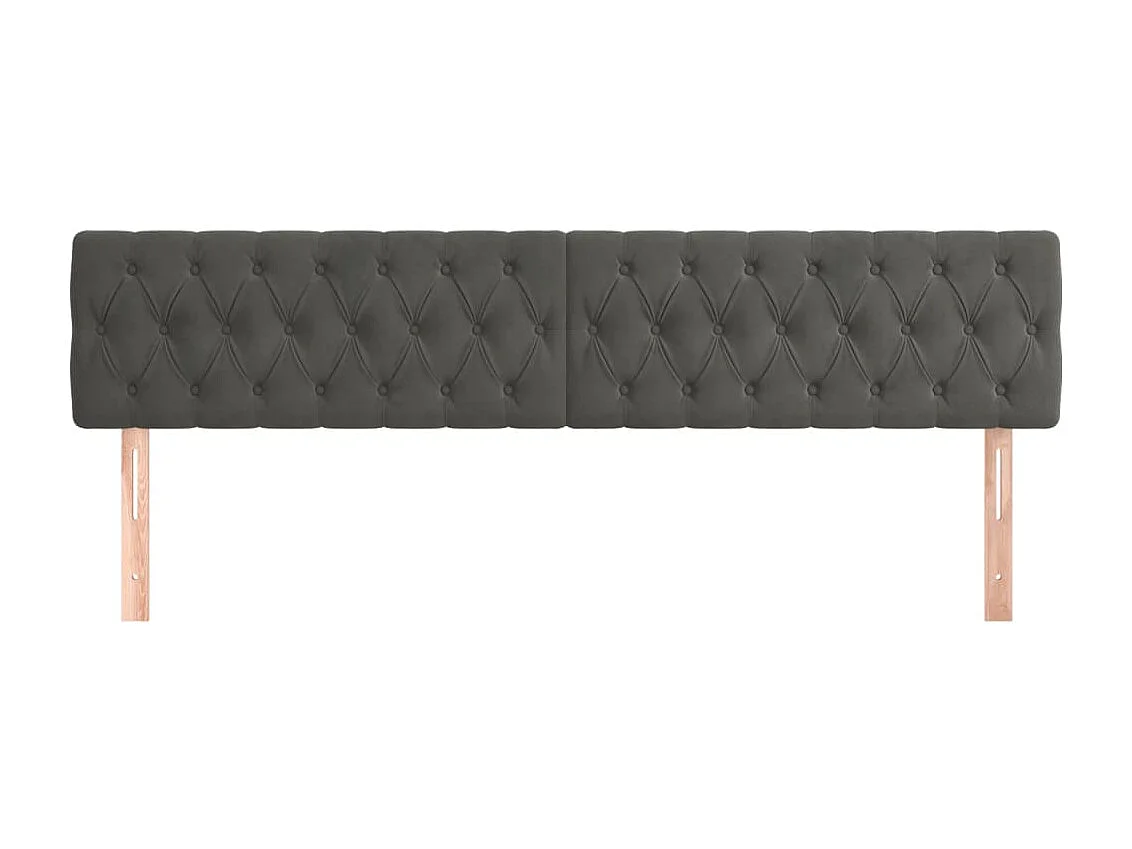 Cabeceros | Cabezal de cama | Mueble de cabecero 2 unidades de terciopelo gris oscuro 90x7x78/88 cm