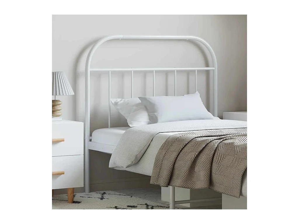 Tête de Lit | Panneau de tête pour lit Moderne métal blanc 100 cm