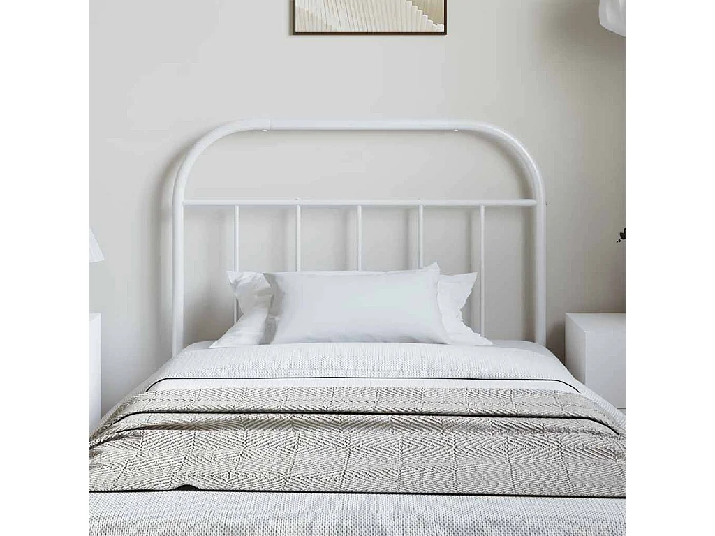 Tête de Lit | Panneau de tête pour lit Moderne métal blanc 100 cm