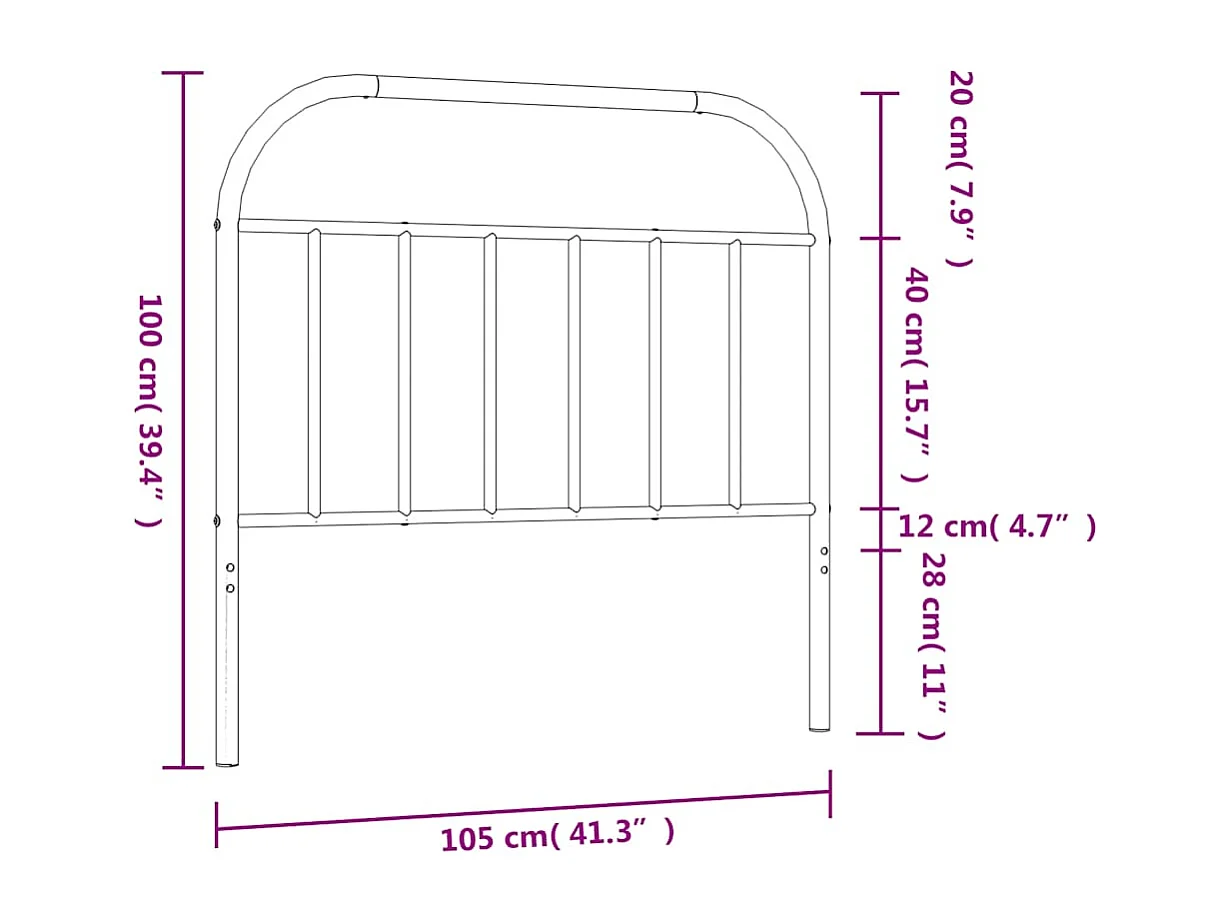 Tête de Lit | Panneau de tête pour lit Moderne métal blanc 100 cm