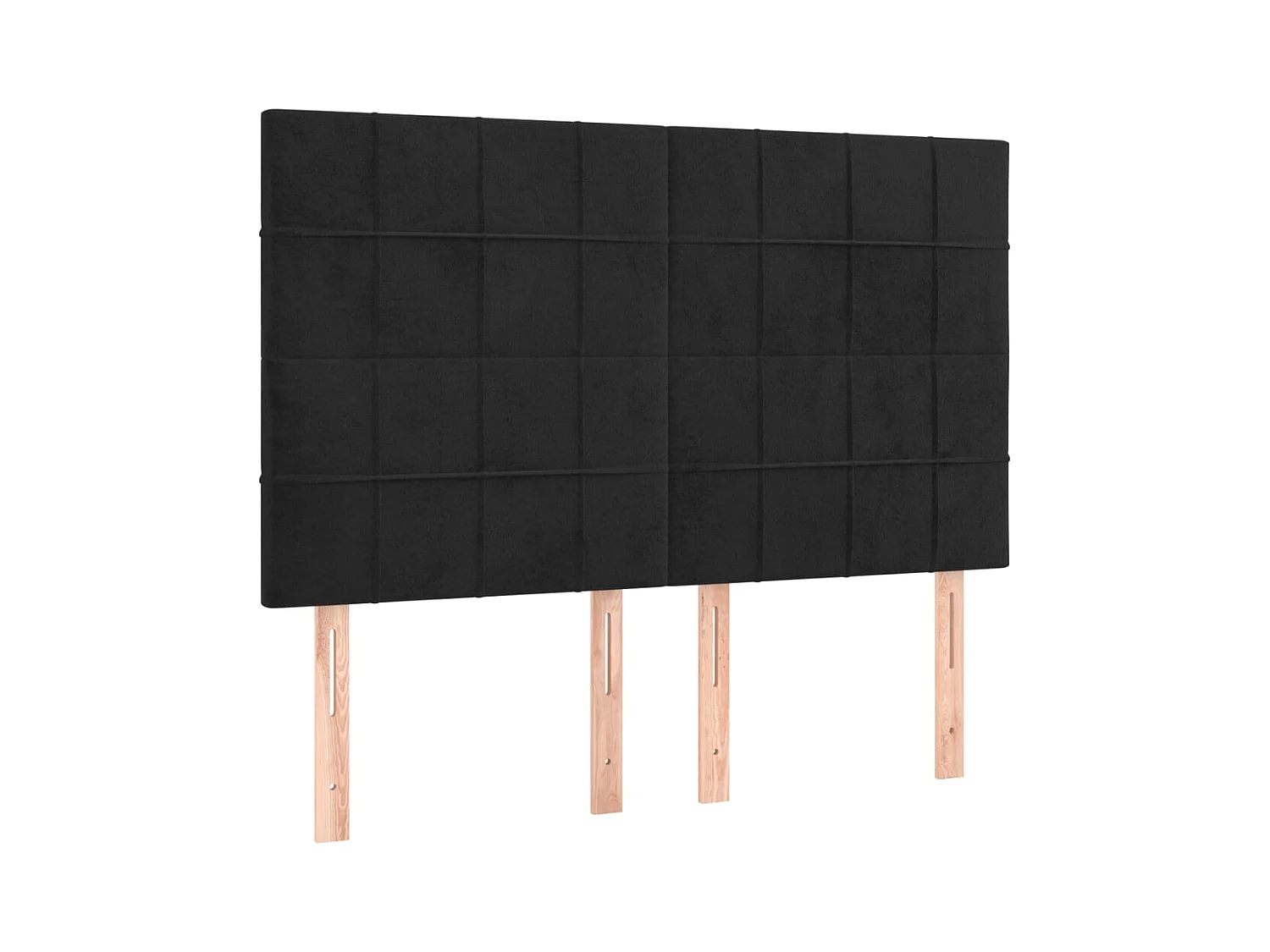 Tête de Lit | Panneau de tête pour lit Moderne à LED Noir 144x5x118/128 cm Velours