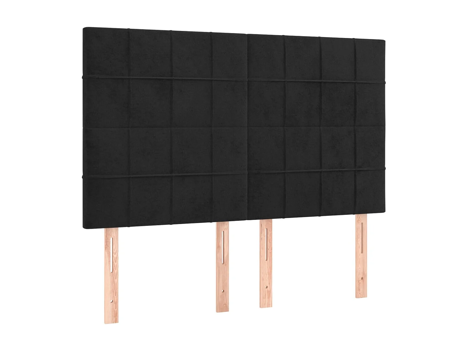 Tête de Lit | Panneau de tête pour lit Moderne à LED Noir 144x5x118/128 cm Velours