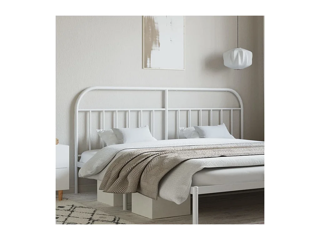Mueble cabecero | Cabezal de cama | Cabecero de metal blanco 200 cm