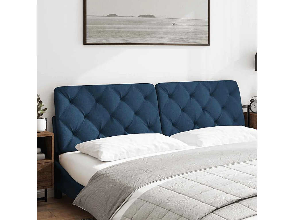 Tête de lit | Coussin de tête de lit | Tête de lit décoratif bleu 180 cm tissu