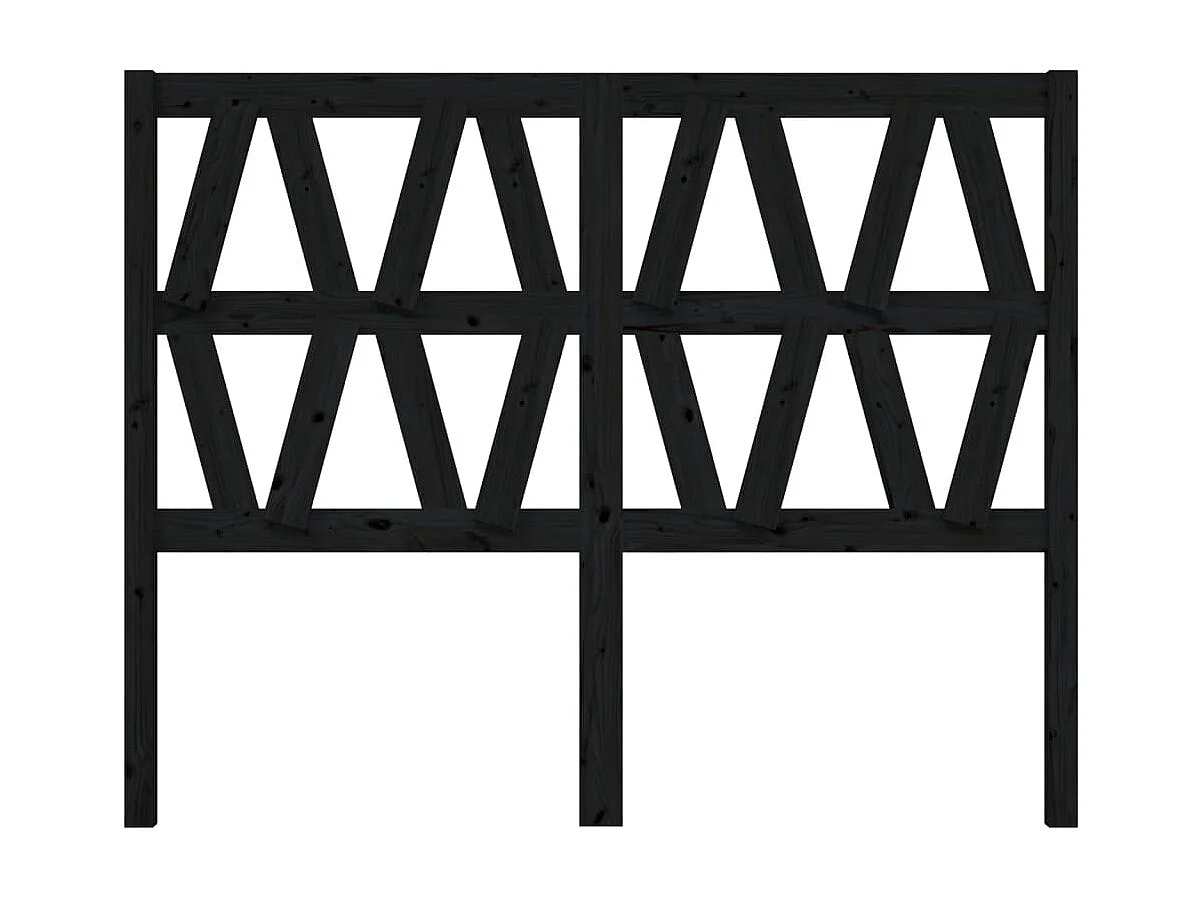 Cabecero de Cama | Cabezal de cama | Mueble de cabecero madera maciza de pino negro 166x4x100 cm