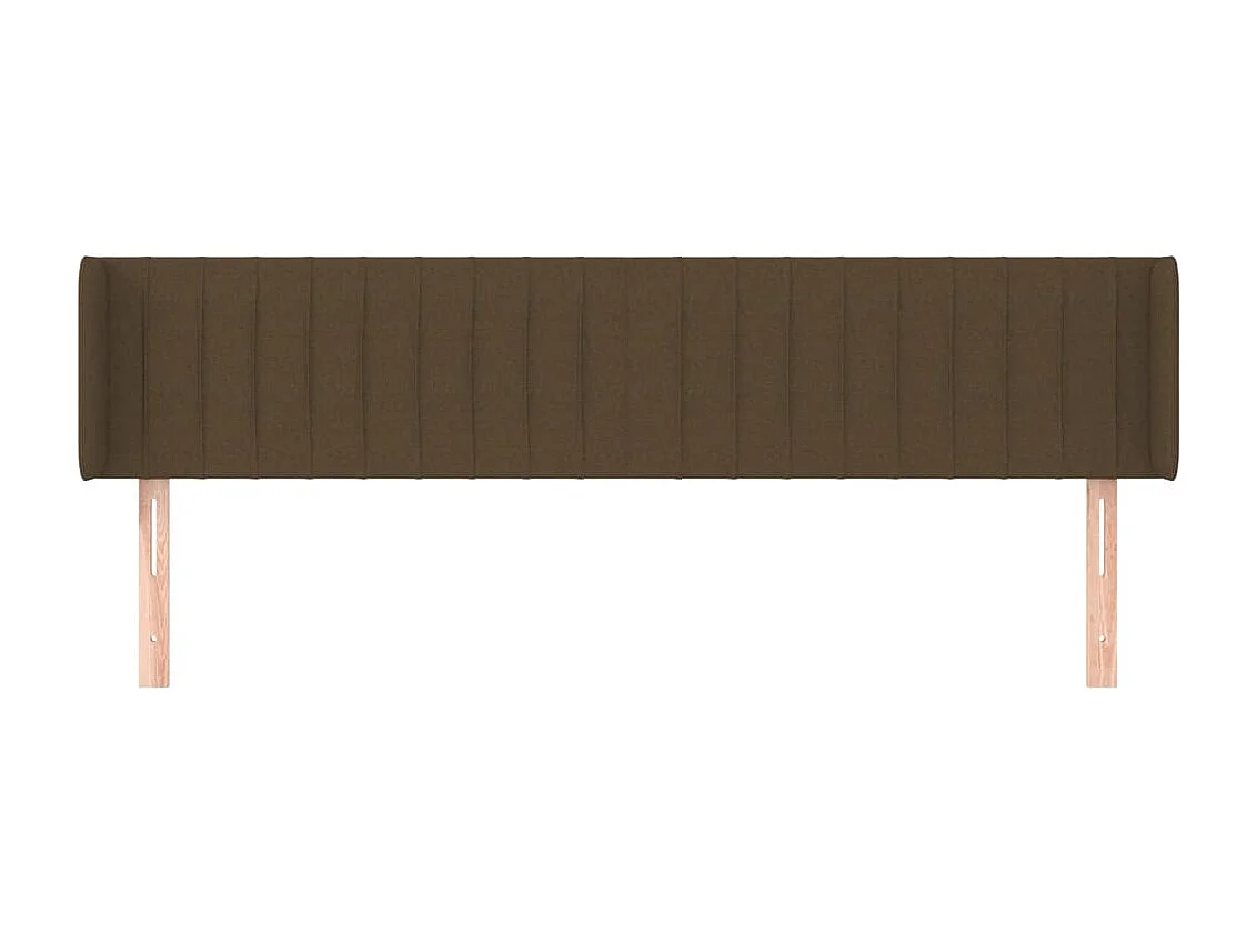 Tête de Lit | Panneau de tête pour lit Moderne avec oreilles Marron Foncé 183x16x78/88 cm Tissu