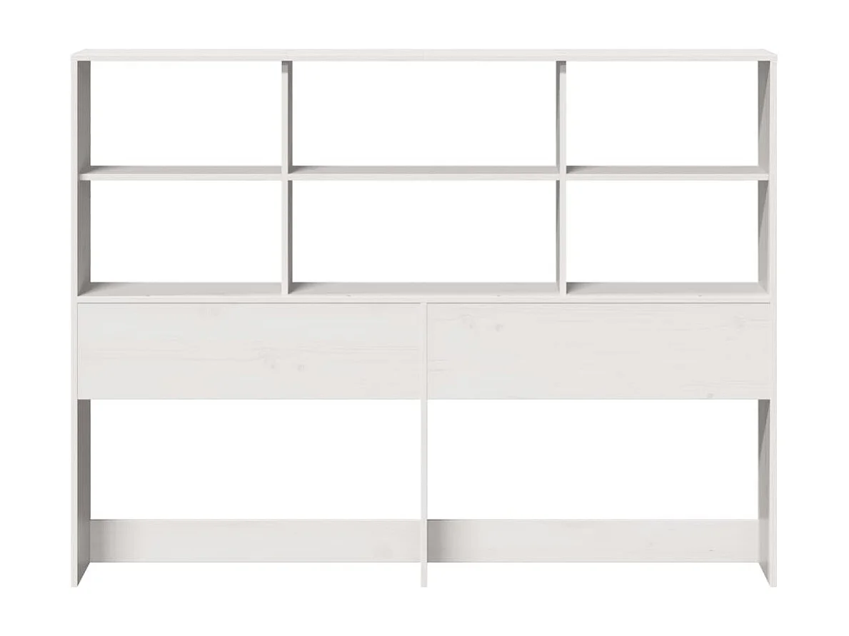 Cabecero de Cama | Cabezal de cama | Mueble de cabecero almacenaje madera maciza pino blanco 120 cm