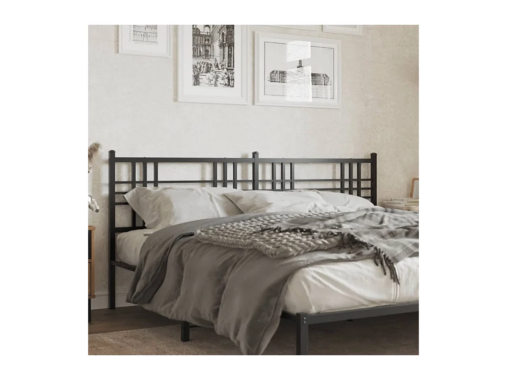 Tête de Lit | Panneau de tête pour lit Moderne métal noir 193 cm