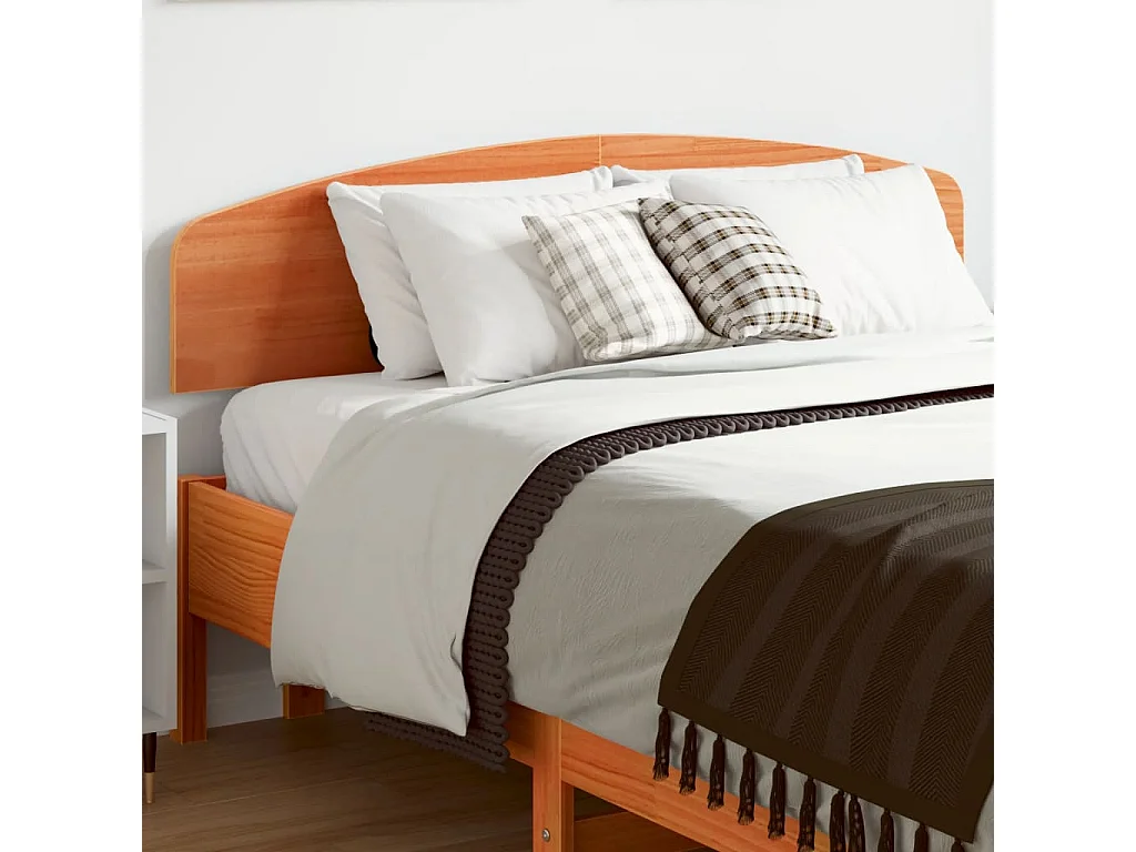 Tête de Lit | Panneau de tête pour lit Moderne cire marron 120 cm bois massif de pin