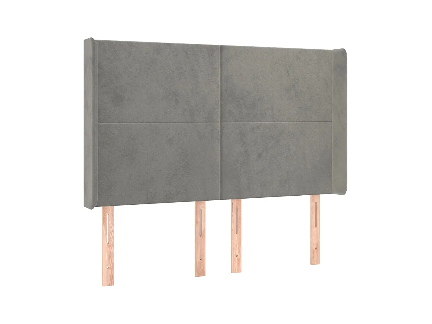 Tête de Lit | Panneau de tête pour lit Moderne avec oreilles Gris clair 147x16x118/128 cm Velours