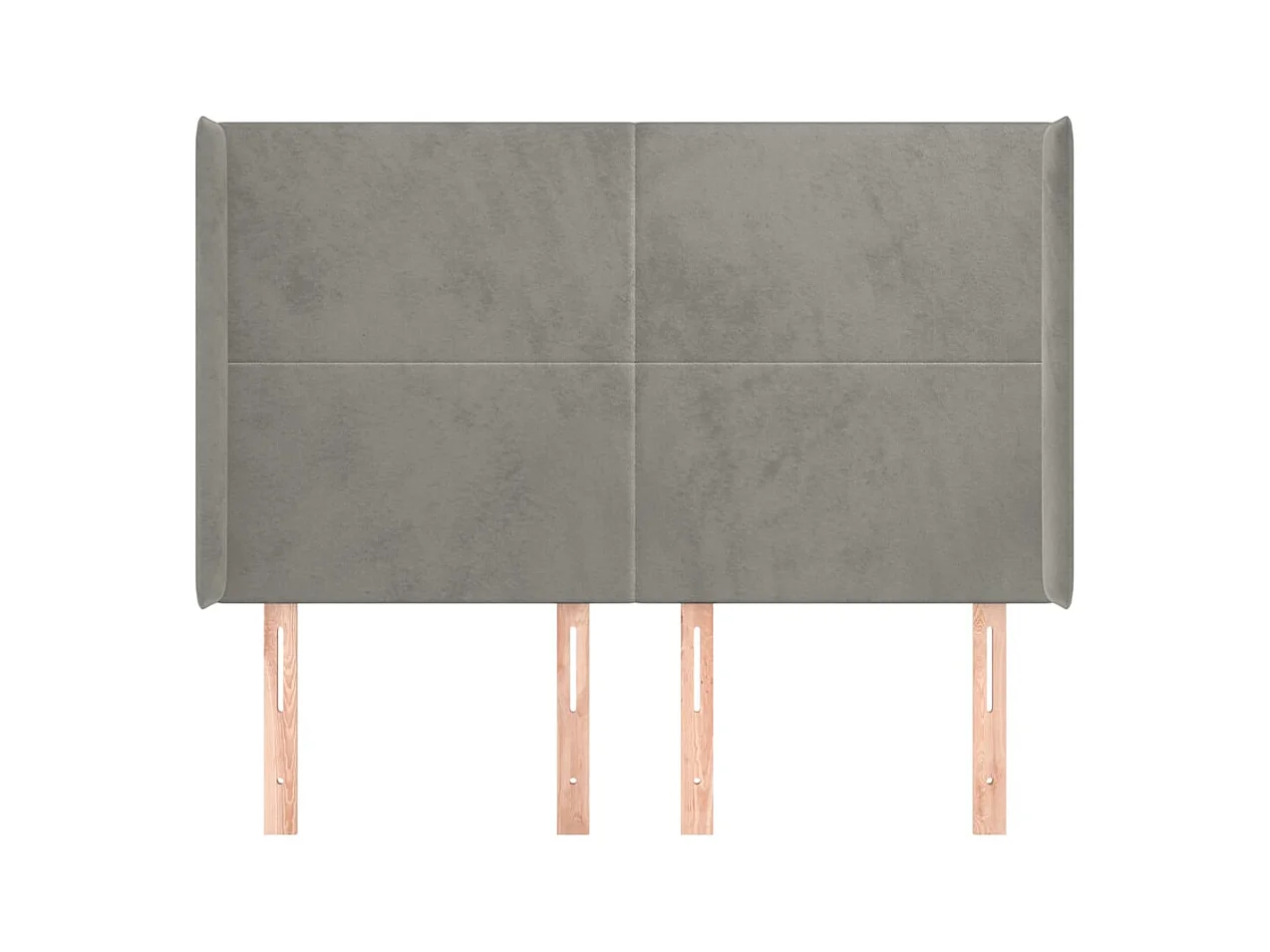 Tête de Lit | Panneau de tête pour lit Moderne avec oreilles Gris clair 147x16x118/128 cm Velours