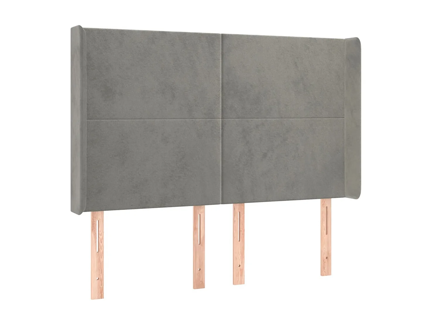 Tête de Lit | Panneau de tête pour lit Moderne avec oreilles Gris clair 147x16x118/128 cm Velours