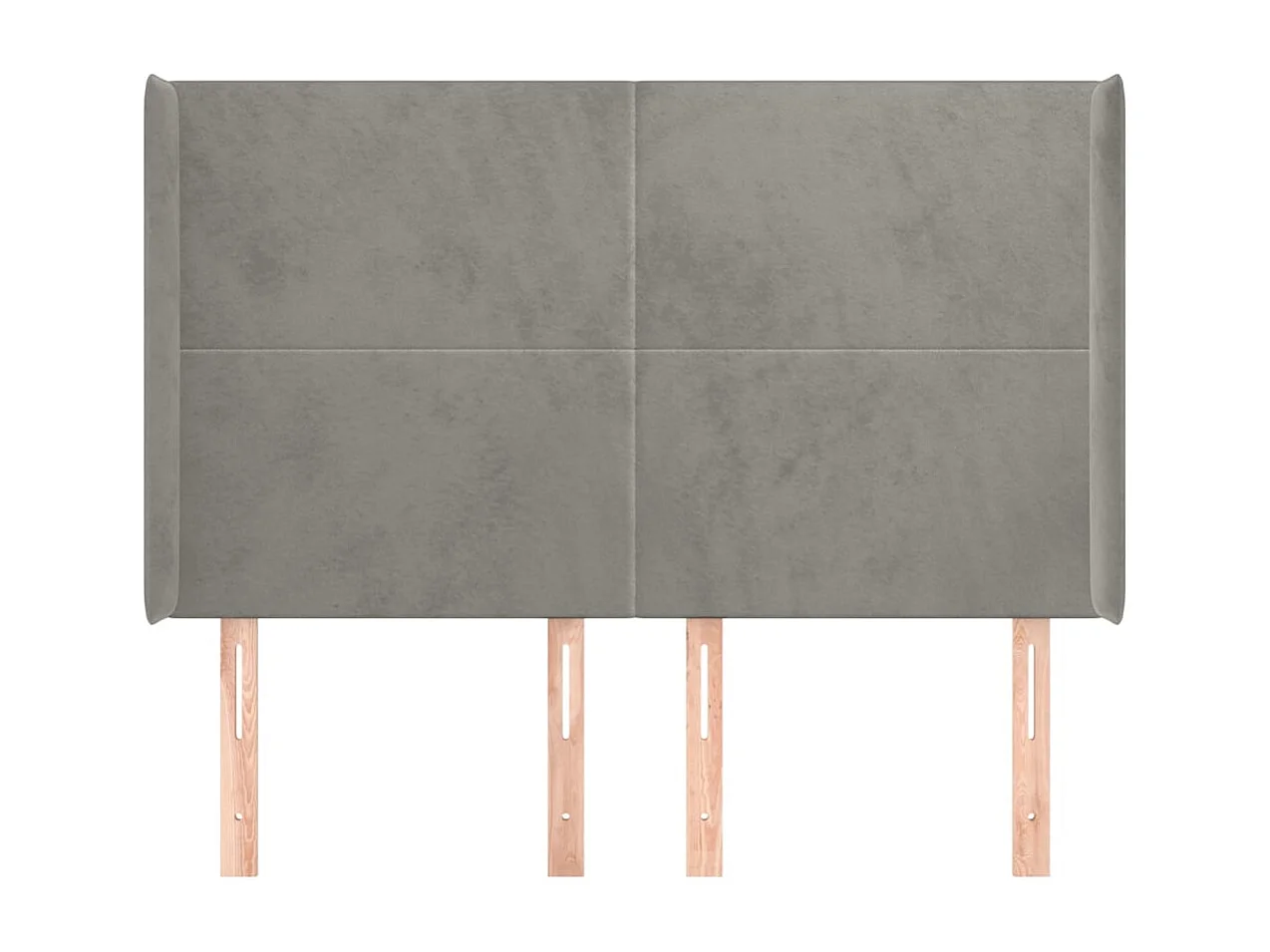 Tête de Lit | Panneau de tête pour lit Moderne avec oreilles Gris clair 147x16x118/128 cm Velours