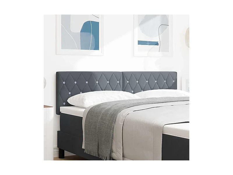 Mueble cabecero | Cabezal de cama | Cabecero de Terciopelo Argyle Gris oscuro 160 cm Terciopelo