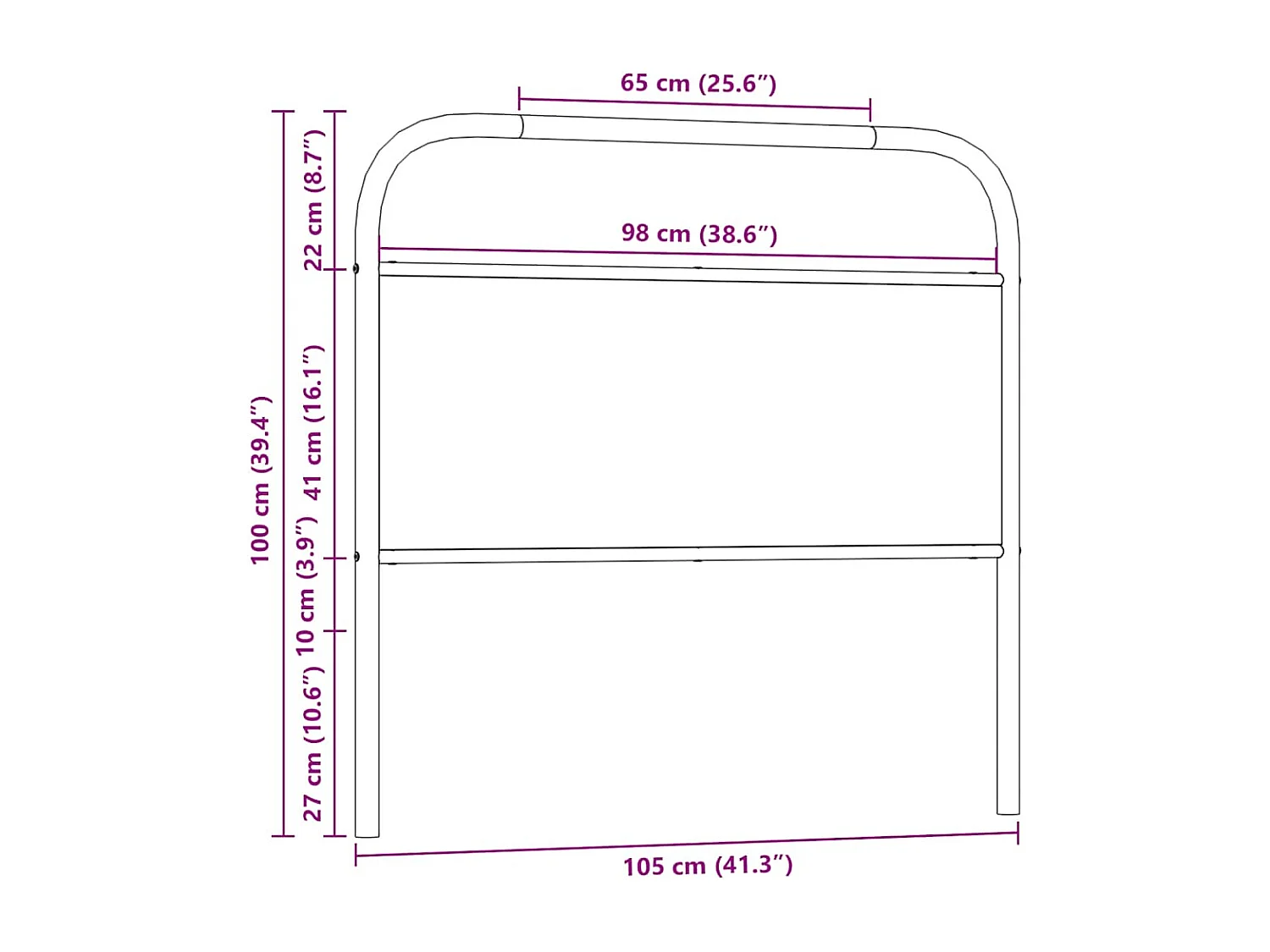 Mueble cabecero | Cabezal de cama | Cabecero de acero y madera de ingeniería marrón roble 100 cm