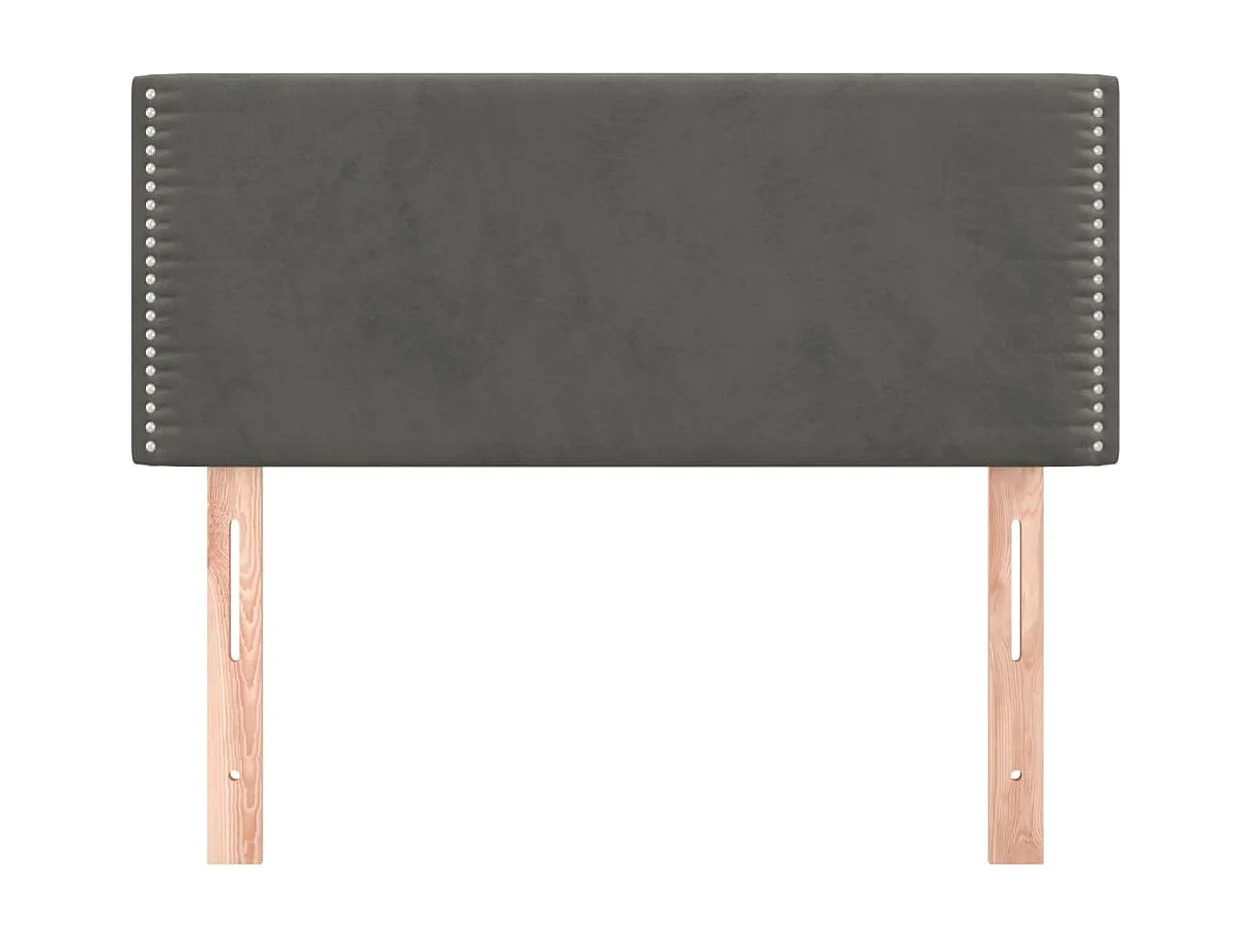 Mueble cabecero | Cabezal de cama | Cabecero de terciopelo gris oscuro 100x5x78/88 cm