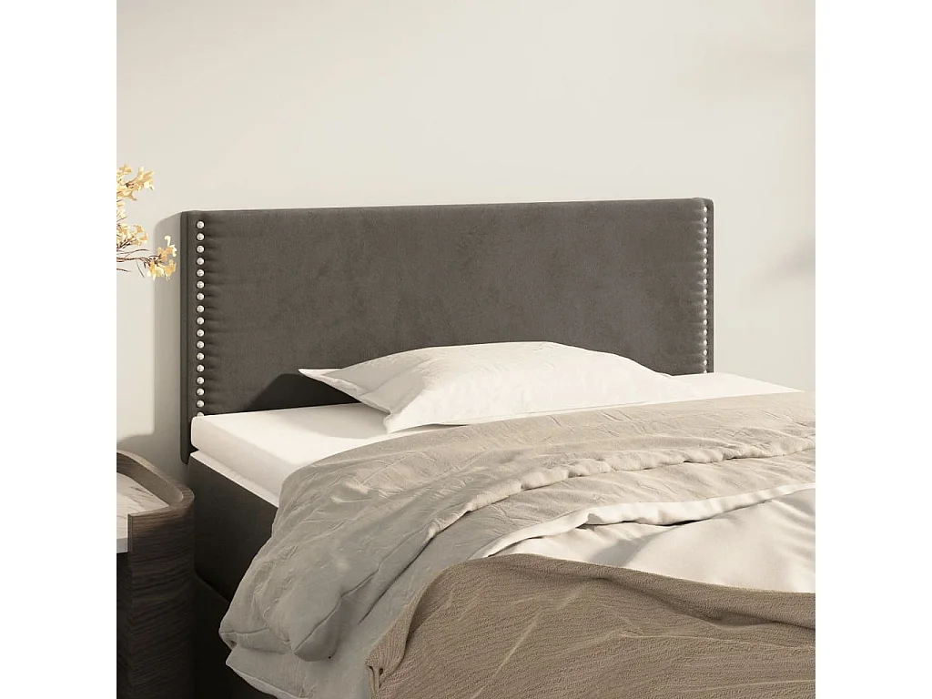Hoofdbord | Hoofdeinde 100x5x78/88 cm fluweel donkergrijs