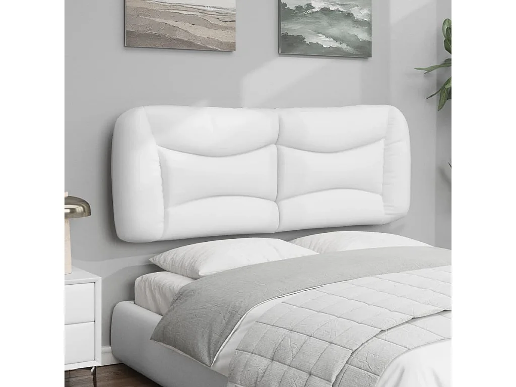 Tête de lit | Coussin de tête de lit | Tête de lit décoratif blanc 120 cm similicuir
