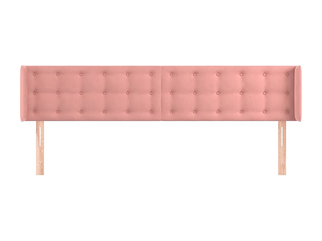 Tête de Lit | Panneau de tête pour lit Moderne avec oreilles Rose 163x16x78/88 cm Velours