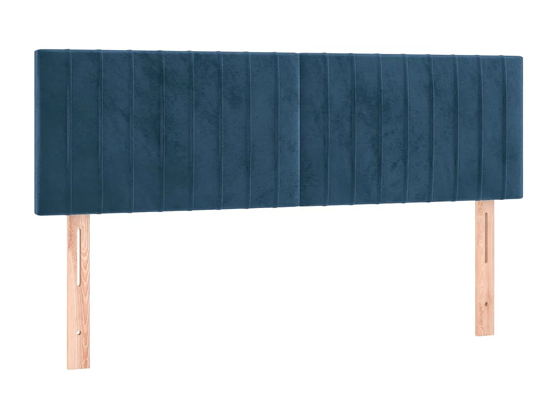 Hoofdbord | Hoofdeinde LED 144x5x78/88 cm fluweel donkerblauw