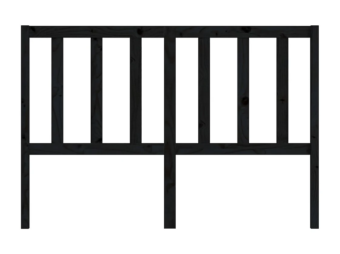 Tête de Lit | Panneau de tête pour lit Moderne Noir 146x4x100 cm Bois massif de pin