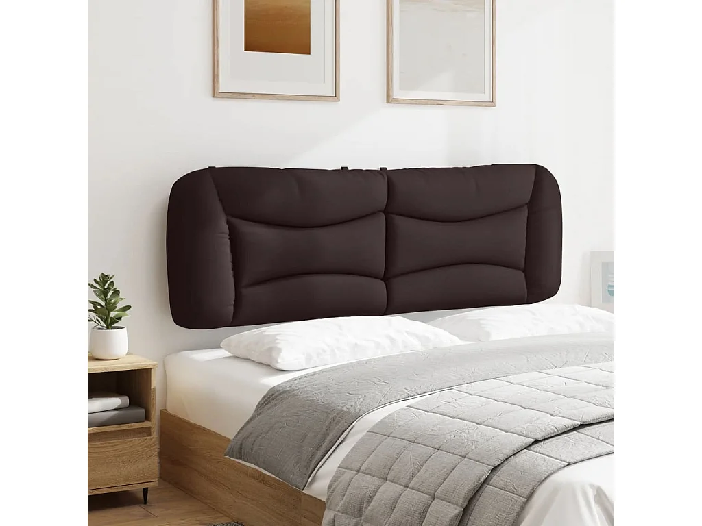 Cabecero de Cama | Cabezal de cama | Mueble de cabecero acolchado Hvar tela marrón oscuro 160 cm