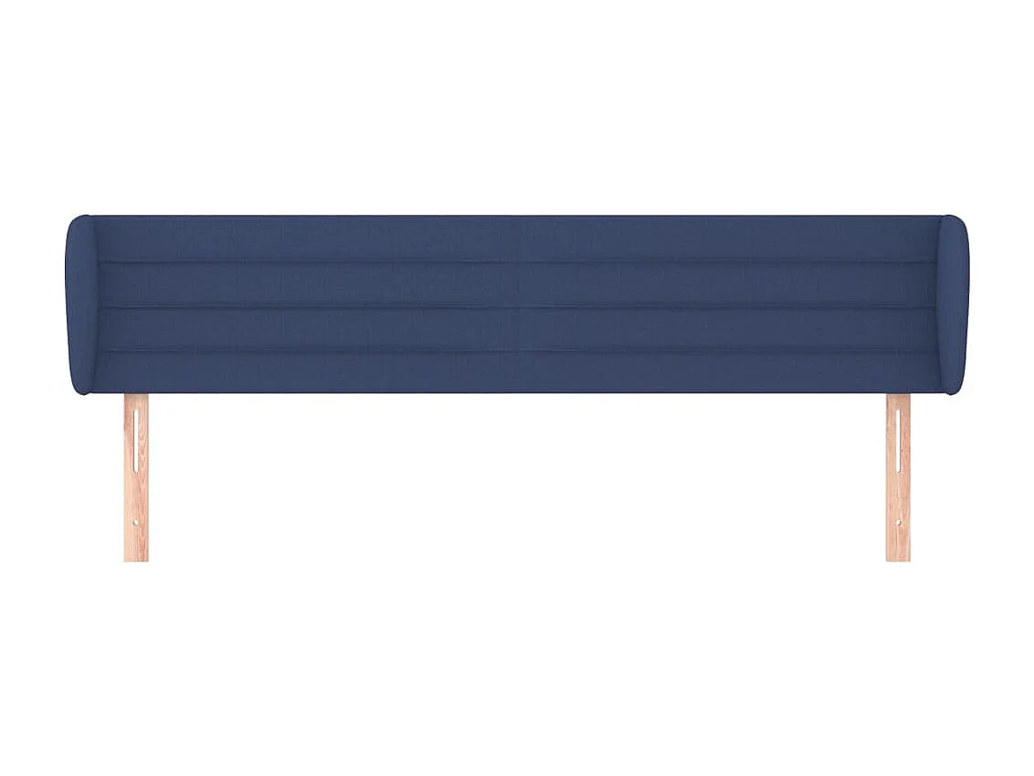Tête de Lit | Panneau de tête pour lit Moderne avec oreilles Bleu 183x23x78/88 cm Tissu